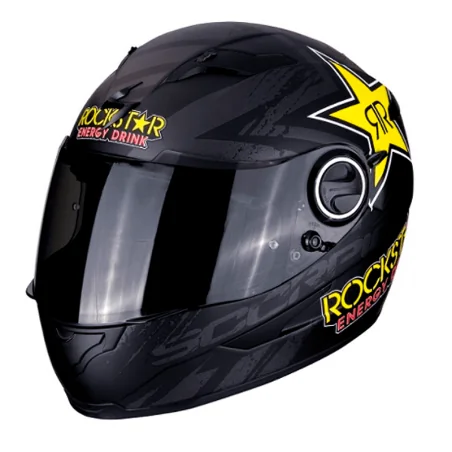 CASCO SCORPION EXO-490 ROCKSTAR MATE NEGRO / AMARILLO / ROJO